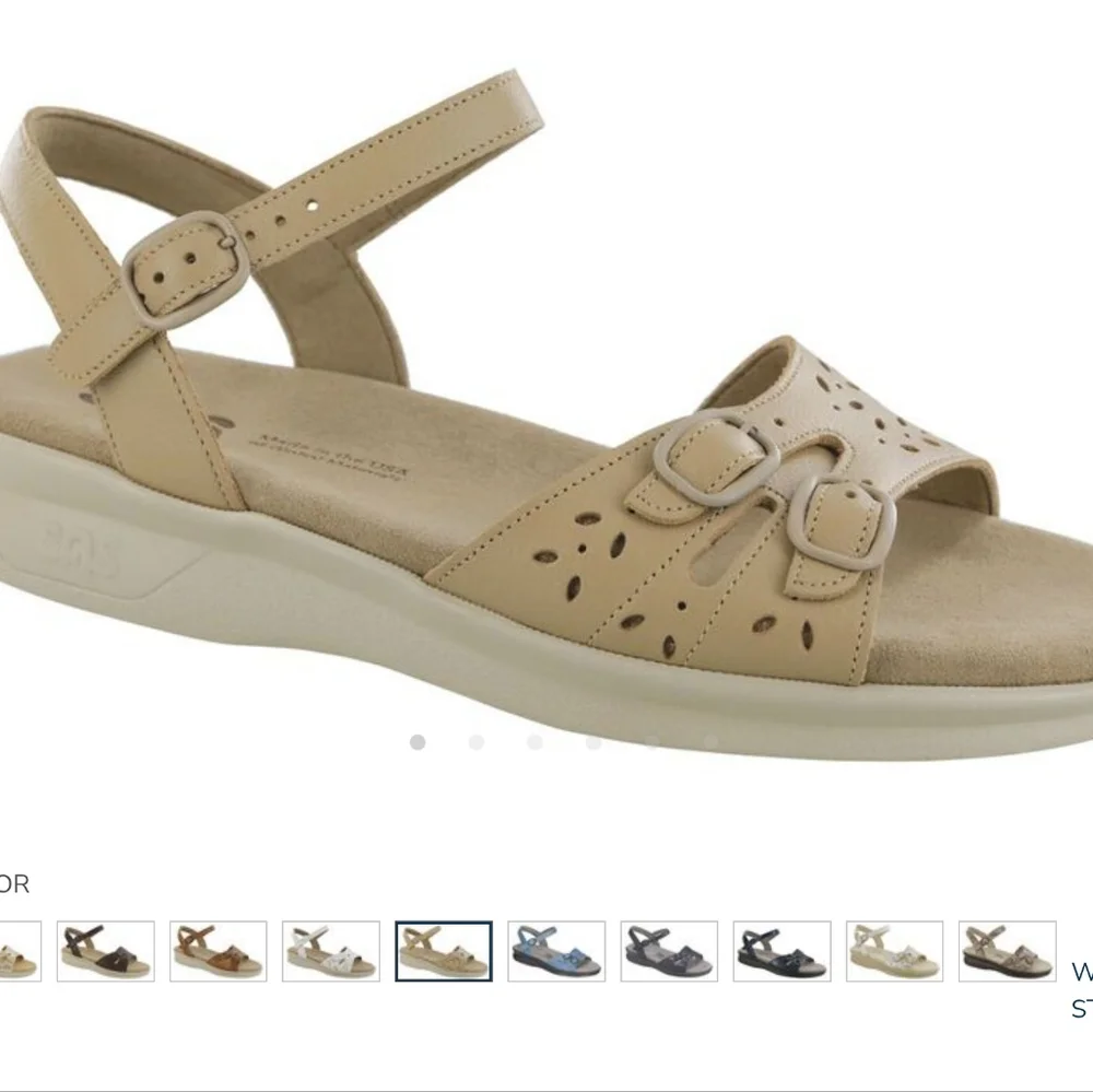 SAS Duo Quarter Strap Sandals - Warm Stone - Size 7.5 M - Picture 1 of 7